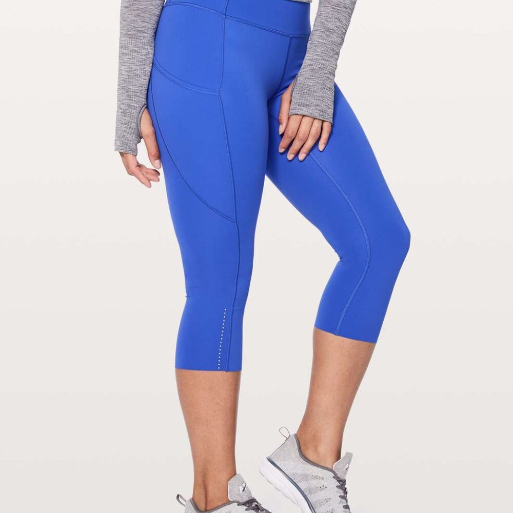 Lululemon Fast & Free II Crop 19" Nulux Blazer Blue Size 6